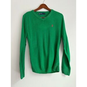 Polo Ralph Lauren Men's Green 100% Cashmere V-Neck Sweater Size S